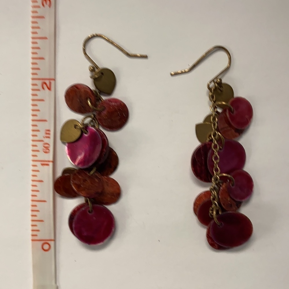 Pink dangle earrings - Picture 3 of 3
